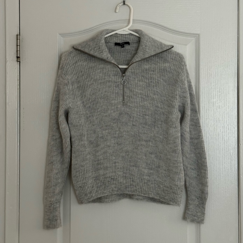 Quince Baby Alpaca-Wool Quarter Zip / S / Light Grey
